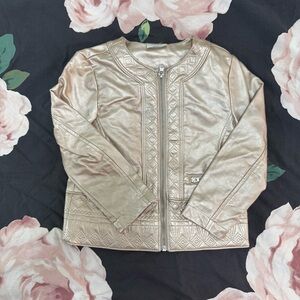 Genuine Kids Rose Gold Faux Leather Moto Jacket